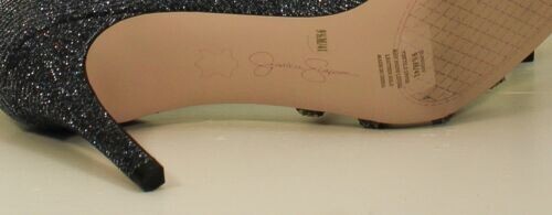 Jessica Simpson Paveny Pewter Glitter Stiletto Ankle Strap Heels Size 9.5 M - Picture 5 of 7