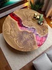 30" Handmade Resin Epoxy Table Top for Home Coffee Table Luxury Center Table Dec