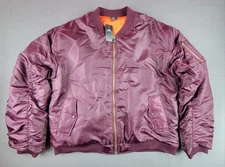 MJC Apparel Men's 5XL Burgundy Bomber Jacket Full Zip