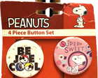 New! VTG Snoopy 4 Pc. Pin Back 1" Button Set-Joe Cool/Woodstock/Peanuts — photo 3