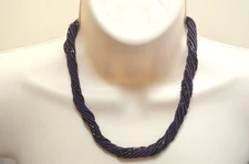 Marks & Spencer Purple Twisted Multi-Strand Seed Bead Necklace, 43cm