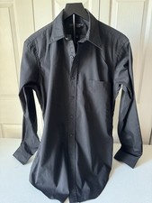 Mens Geoffrey Beene Fitted Black Shirt 15.5 X 34/35 Business Casual Perfect