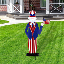 Metal Uncle Sam Yard Signs Classic 4Th of July Outdoor Decoration Patriotic Gard