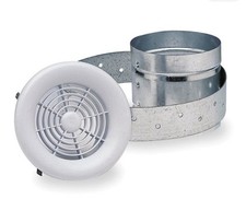 DG4 Designer Exhaust Grille with Collar for 4" Duct Vent Cover White