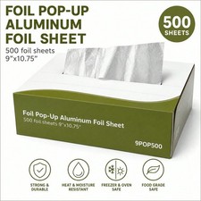 500-piece pre-cut aluminum foil, suitable for food packaging and kitchen cooking
