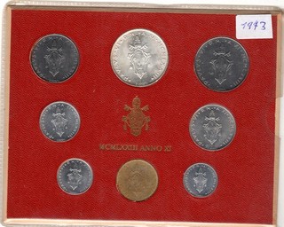 Vatikan KMS 1973 mit 500 Lire Silber (2)