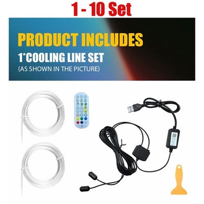 2-in-1 Neon RGB Light LED Strip Trim Glow Interior Fiber 1-10Light-APP Ambient