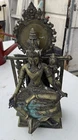 Antique Tibetan Bronze Green Tara Buddhist Deity Statue Himalayan Shrine Figure