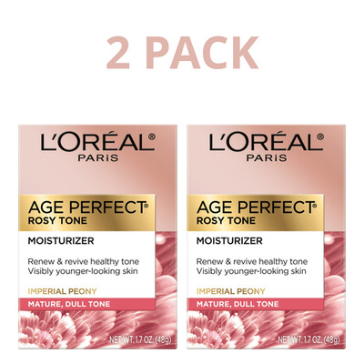 L'Oreal Paris Age Perfect Rosy Tone Daily Face Moisturizer, 1.7 oz, 2 Pack