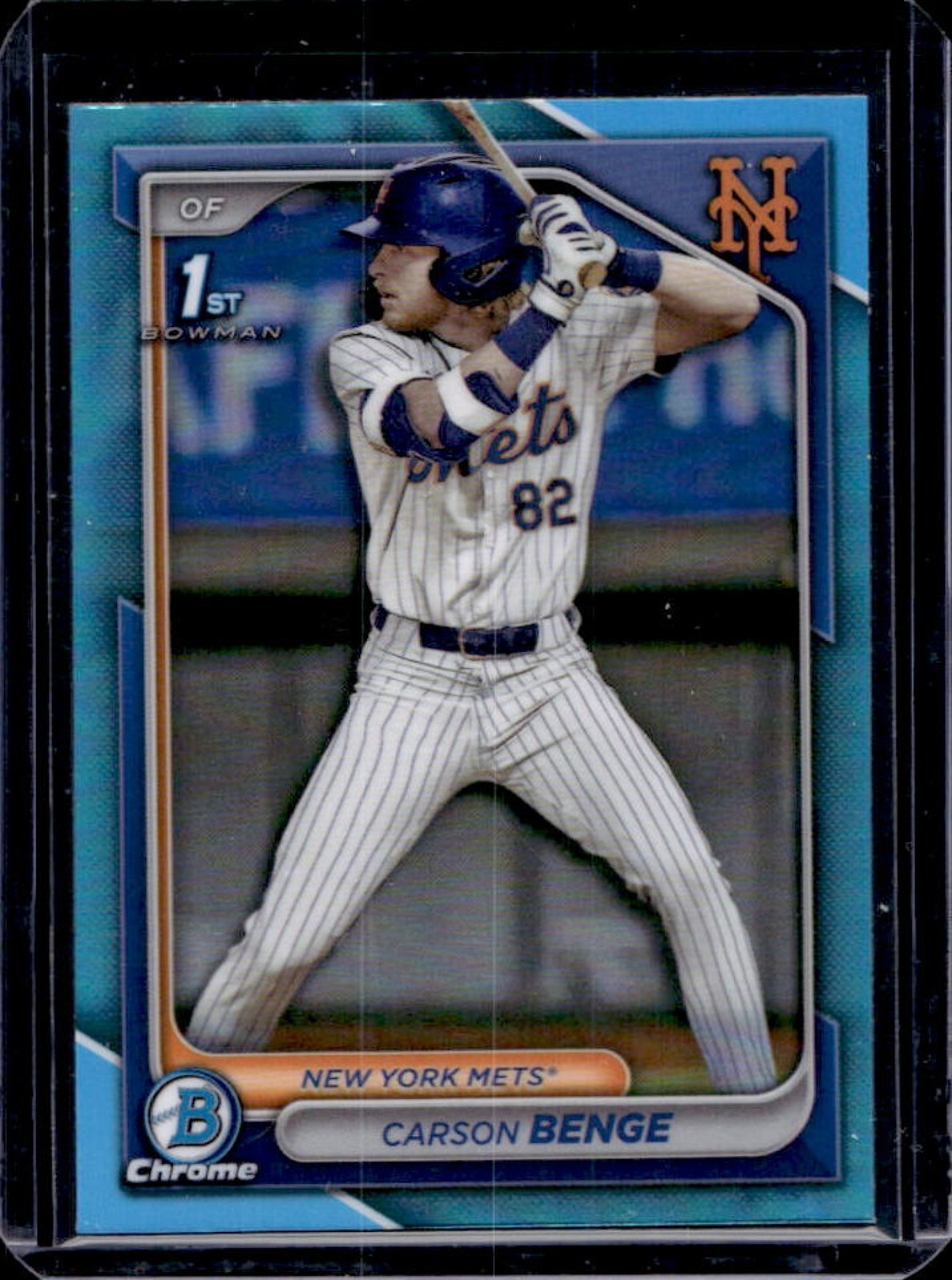 2024 Bowman Draft Carson Benge Chrome Sky Blue Refractor 1st #BDC-28 Mets