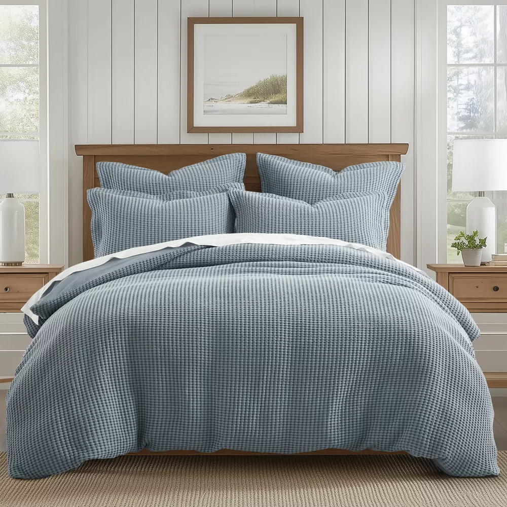 Mills Waffle Slate Blue King - Levtex Home