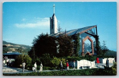 Wayfarer's Chapel Rancho Palos Verdes CA Mirro-Krome Postcard 1958