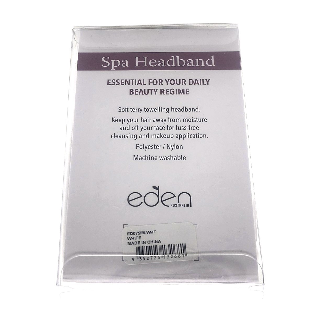 Eden Australia Spa Soft Terry Towelling Headband Nylon Machine