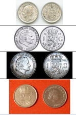Netherlands Lot of 4 Coins 1944, 1955, 1956, 1957 3 Silver 1 Nickel Fine