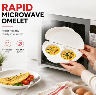 Dual Cavity Microwave Egg Poacher,Quick-Heat Microwave Egg Cooker