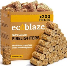 200 Firelighters - Ecoblaze Natural | Fast lighting & 200 0.07 per lighter