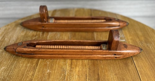 VTG D.T Dudley & Son Co Wilksonville Mass Wood Loom Shuttle & Yarn Spool Bobbin - Picture 2 of 9