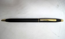 Cross Classic Century Matte black Ballpoint Pen Satin Gold Trim Vintage Made USA