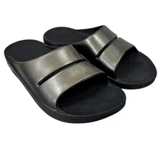 OOFOS OOAHA Sandals Slides Women EU 40 US 9 Metallic Bronze Comfort