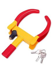 Universal Wheel Lock Heavy Duty Security Trailer Wheel Lock Tires Red-yellow