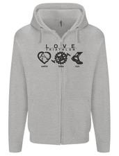 Love Triathlon Running Swimming Cycling Mens Zip Up Hoodie
