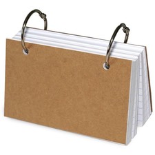 Index Card Binder Refills, White 3X5 Lined Index Cards with Ring, 2 Holes Punche