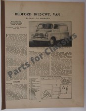 Bedford CA Van Service Data Motor Trader 1955