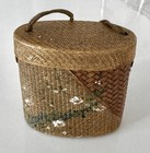 Pr. Japanese Woven Bamboo Hand Painted Tonkotsu "Tobacco Boxes" 1950's Vintage   — photo 3