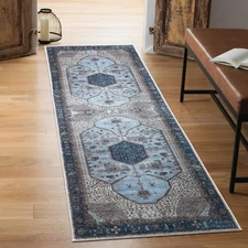 2x12 Rug - Machine Washable Runner Rug with Non-Slip Backing, Ideal for Hallway