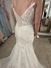 Nox Anabel JE1063L White Tulle Lace Applique Mermaid V-Neck Train Dress — photo 4