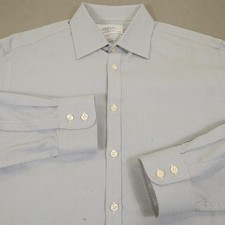Charles Tyrwhitt Dress Shirt Mens 17 34/35 XL Blue Micro Geo Extra Slim Non Iron