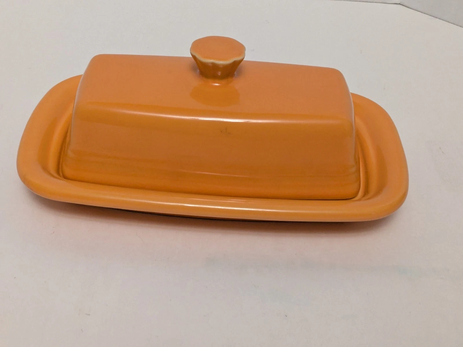 Fiesta Tangerine 1/4 Pound Covered Butter Dish