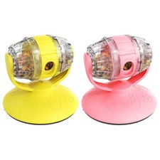 Cat Treat Dispenser Toy Beer Barrel Shaped Interactive Rolling Slow Feeder