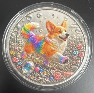 1oz Copper w/ Silver Plating “Candyland Corgi” By WNSUM Mint