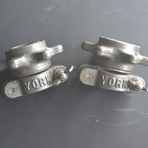 Set (2) YORK BARBELL Vintage SPINLOCK COLLARS 2" Olympic Plates Fitness