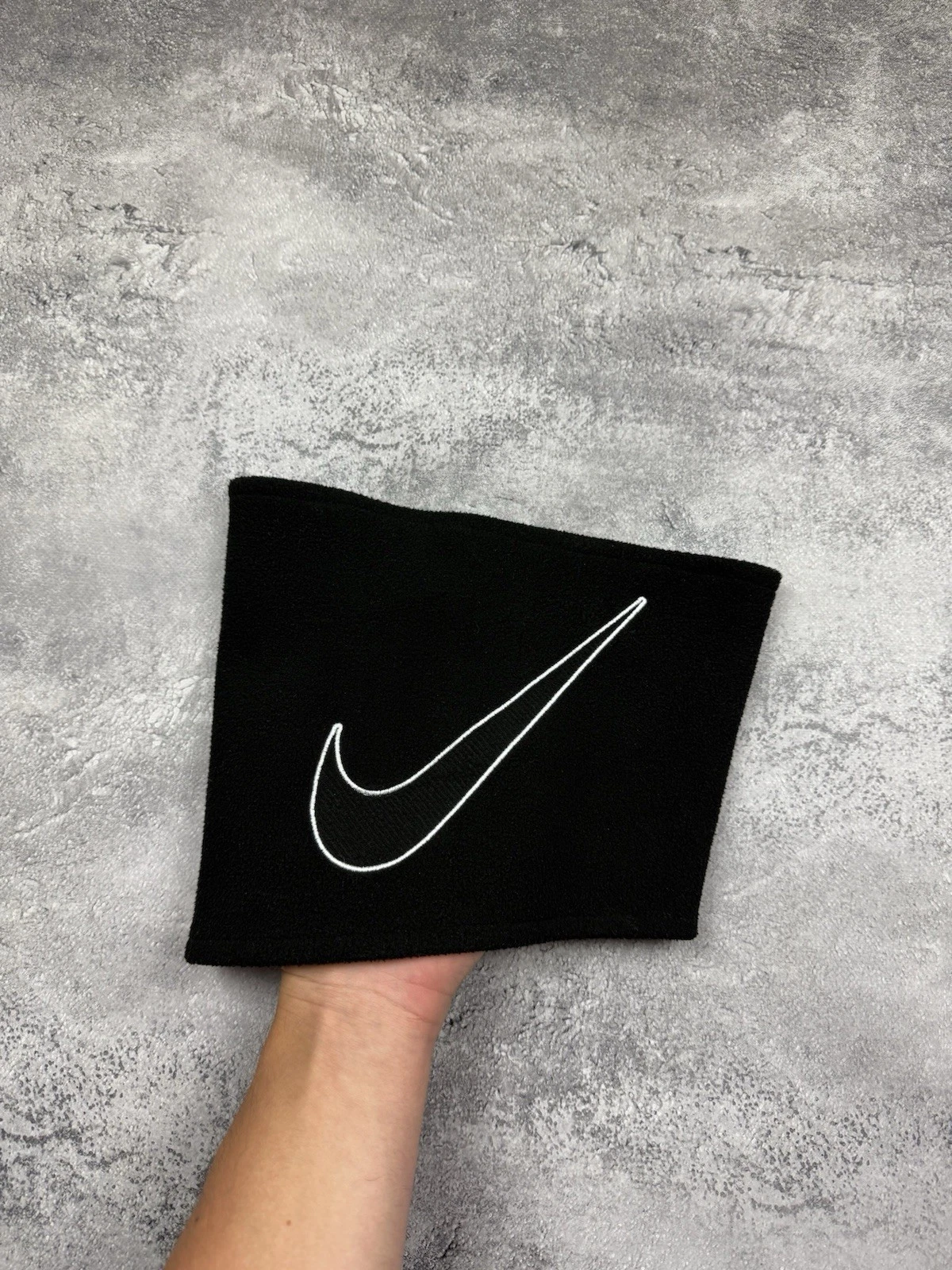 🥷Nike Snood Face Mask Neck Warmer Black Fleece Buff Balaclava Y2K Swoosh Scarf