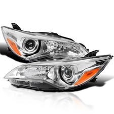 Chrome Projector Headlights Left Right Pair 2015-2017 Toyota Camry