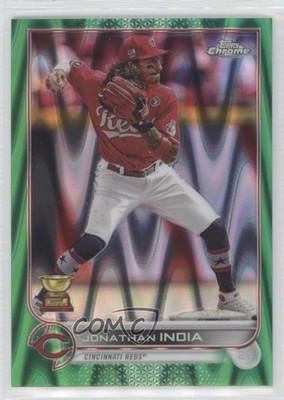 2022 Topps Chrome Sonic Green RayWave Refractor 69/99 Jonathan India #182 0z0v