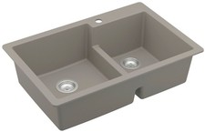 Karran USA QT-811 Quartz QT 33" Drop In Double Basin Quartz - Concrete
