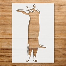 Cat Silhouette Playful Pose Wall Art Reusable Stencil - StencilAir