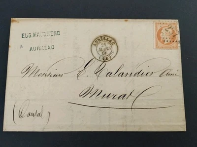 #019 FRANCE NAPOLEON N 23 SUR LETTRE AURILLAC MURAT COTE + - Photo 1/3