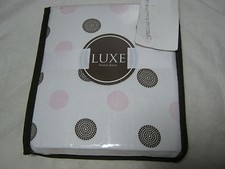 New Luxe Crib Fitted Sheet Soft Pink/Brown Dots NIP
