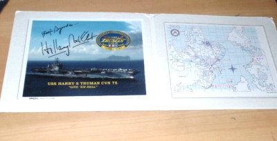 HILLARY CLINTON, original signed USS HARRY TRUMAN Programme