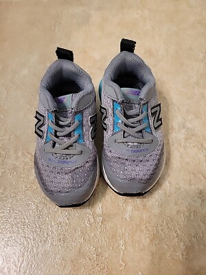 New Balance INFANT Toddler Size 3c Shoes Gray Teal Purple