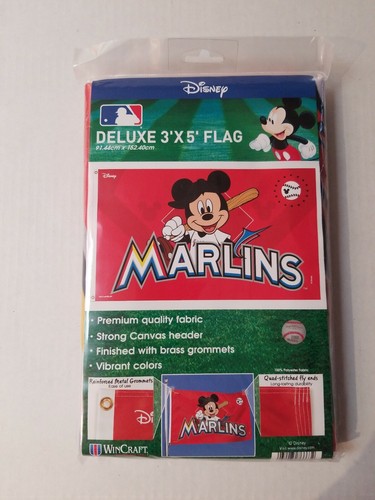 ⚾️⚾️MIAMI MARLINS MICKEY MOUSE BASEBALL 3X5' DELUXE FLAG (BRANDNEU WINCRAFT)⚾️⚾ - Bild 2 von 4