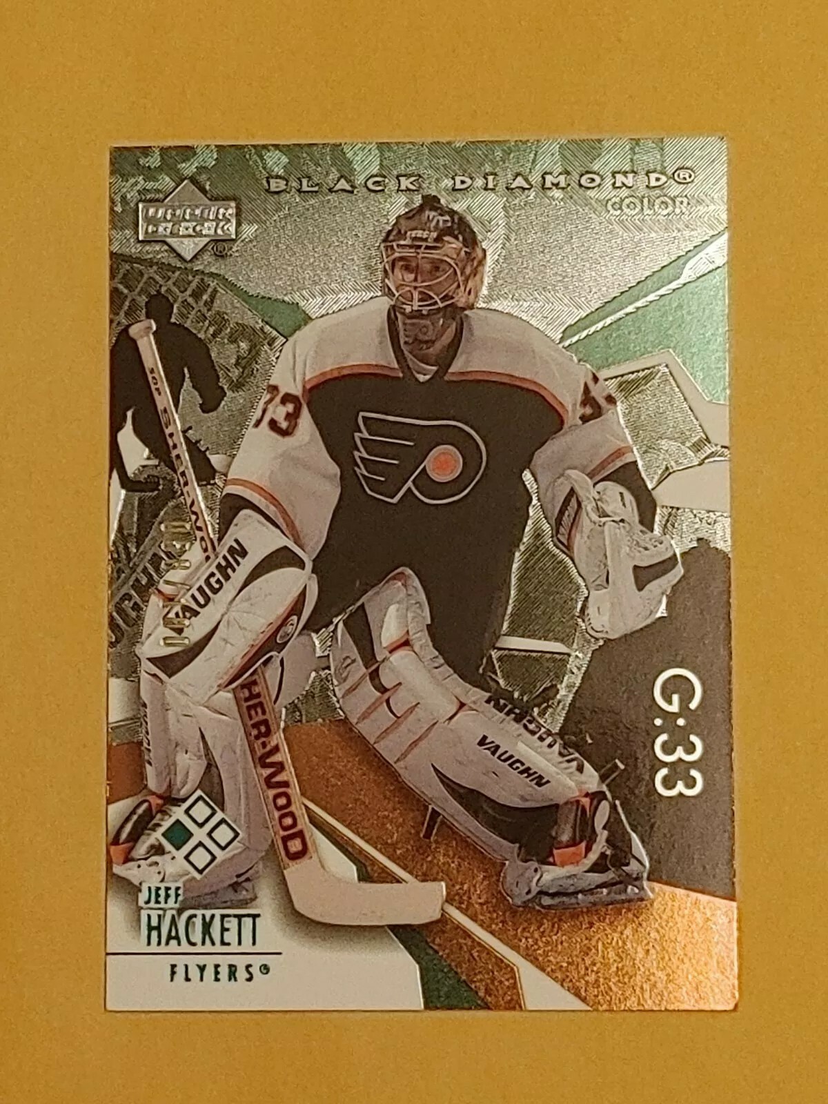 2003-04 Black Diamond Color #7 Jeff Hackett #/100 Philadelphia Flyers 