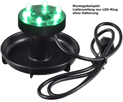 Agora-Tec 6 fach LED Ring Grün mit Dämmerungsschalter Solar Teichpumpen 6V DC