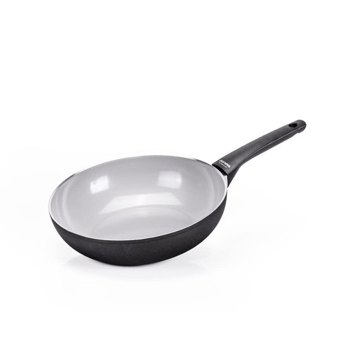 Wok Moneta Rosegold Diamant 28 Cm – Alluminio Per Alimenti Con Fondo Ferromagnetico, Manico In Acciaio, Adatto A Tutti I Piani Cottura Incluso Induzione