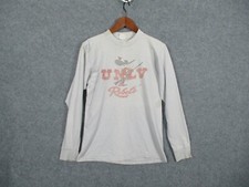 Vintage UNLV Rebels Shirt Mens Medium Gray Red Long Sleeve Las Vegas Mascot
