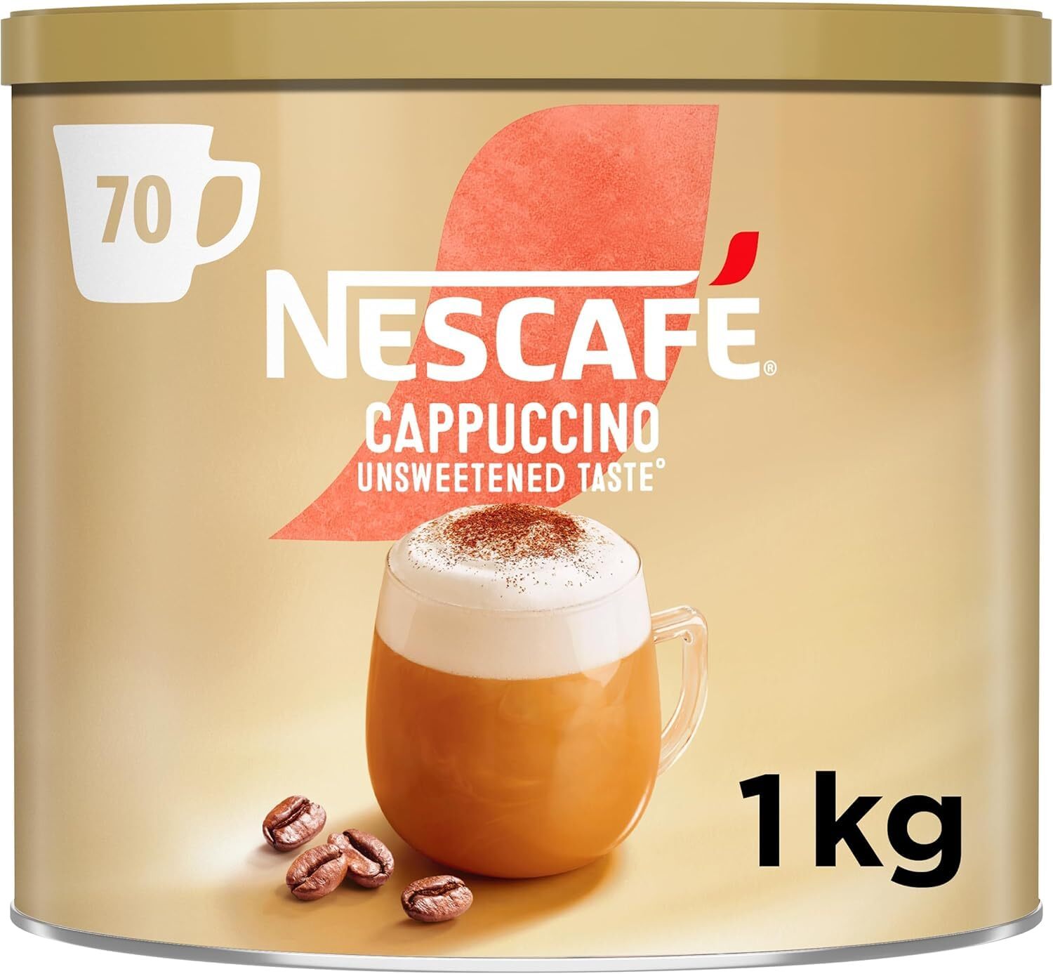 Nescafe Cappuccino Unsweetened Taste Instant Coffee 1Kg Tin, Packaging May Vary - Image 2
